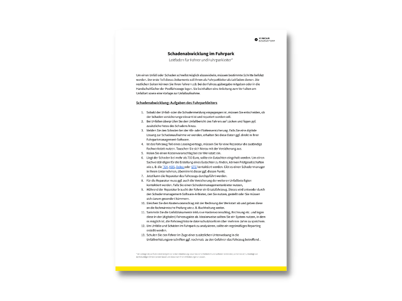 Leitfaden zur Schadenabwicklung