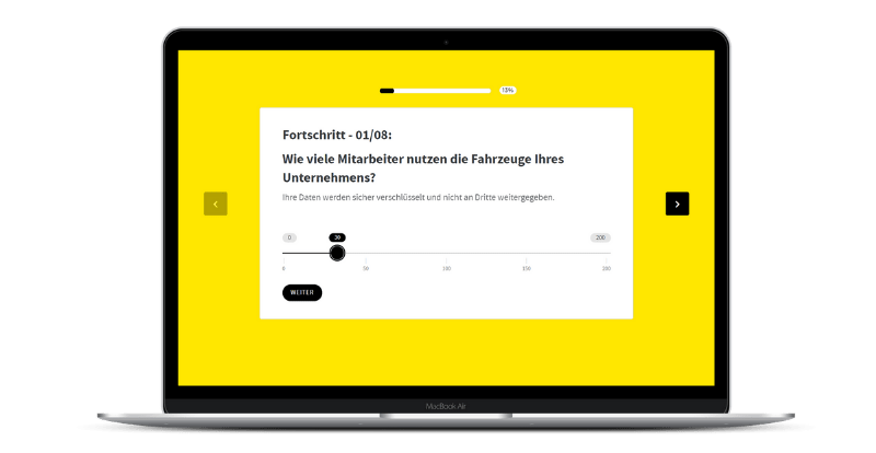 ROI Rechner auf Laptop geöffnet