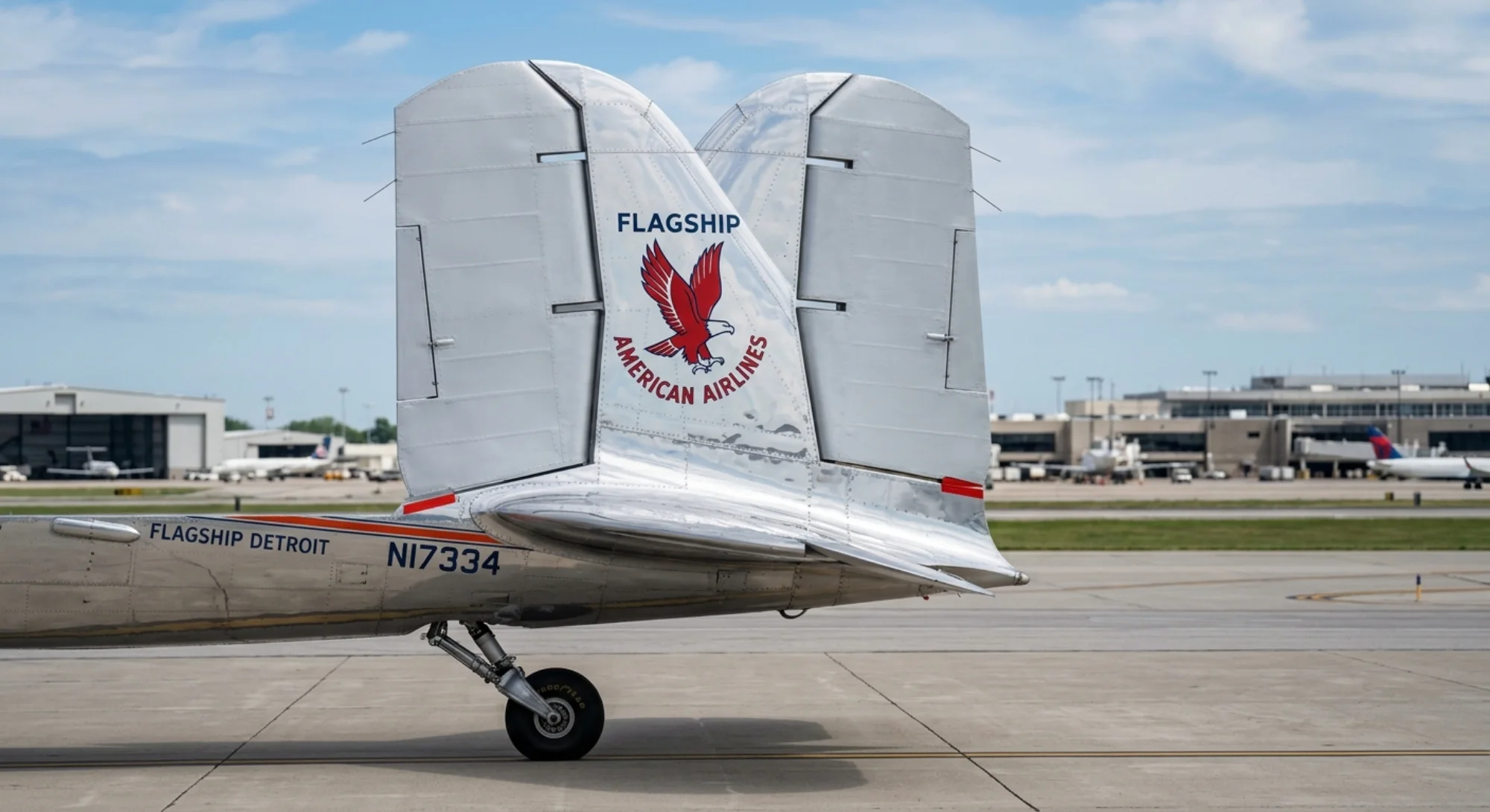 1935 Douglas Aircraft DC-3 - Tail Detail - Airliner aircraft