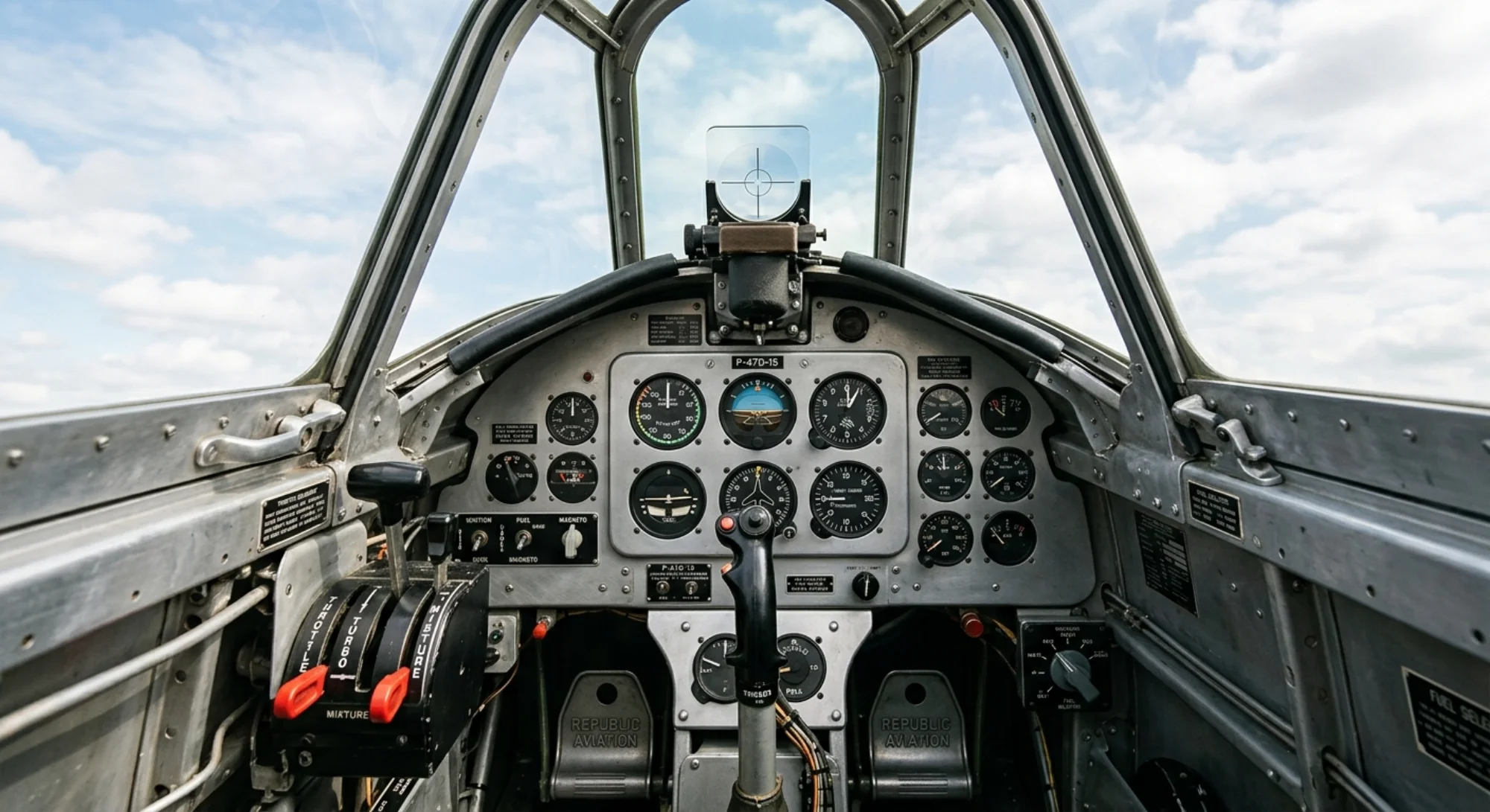 1941 Republic Aviation Republic P-47 Thunderbolt - Cockpit - Fighter aircraft