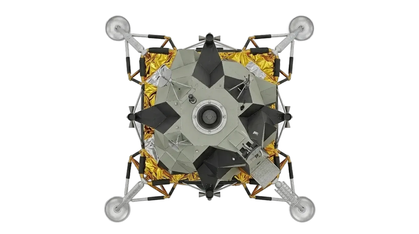 1968 Grumman Apollo Lunar Module - Top View - Crewed Spacecraft vehicle