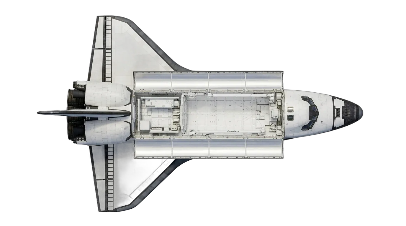 1981 Rockwell/Boeing Space Shuttle - Top View - Space Shuttle vehicle