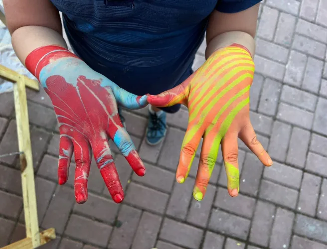 Crea Body Marbling en familia. Villaverde