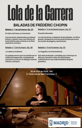 Concierto de piano: Baladas de Chopin, Lola de la Carrera